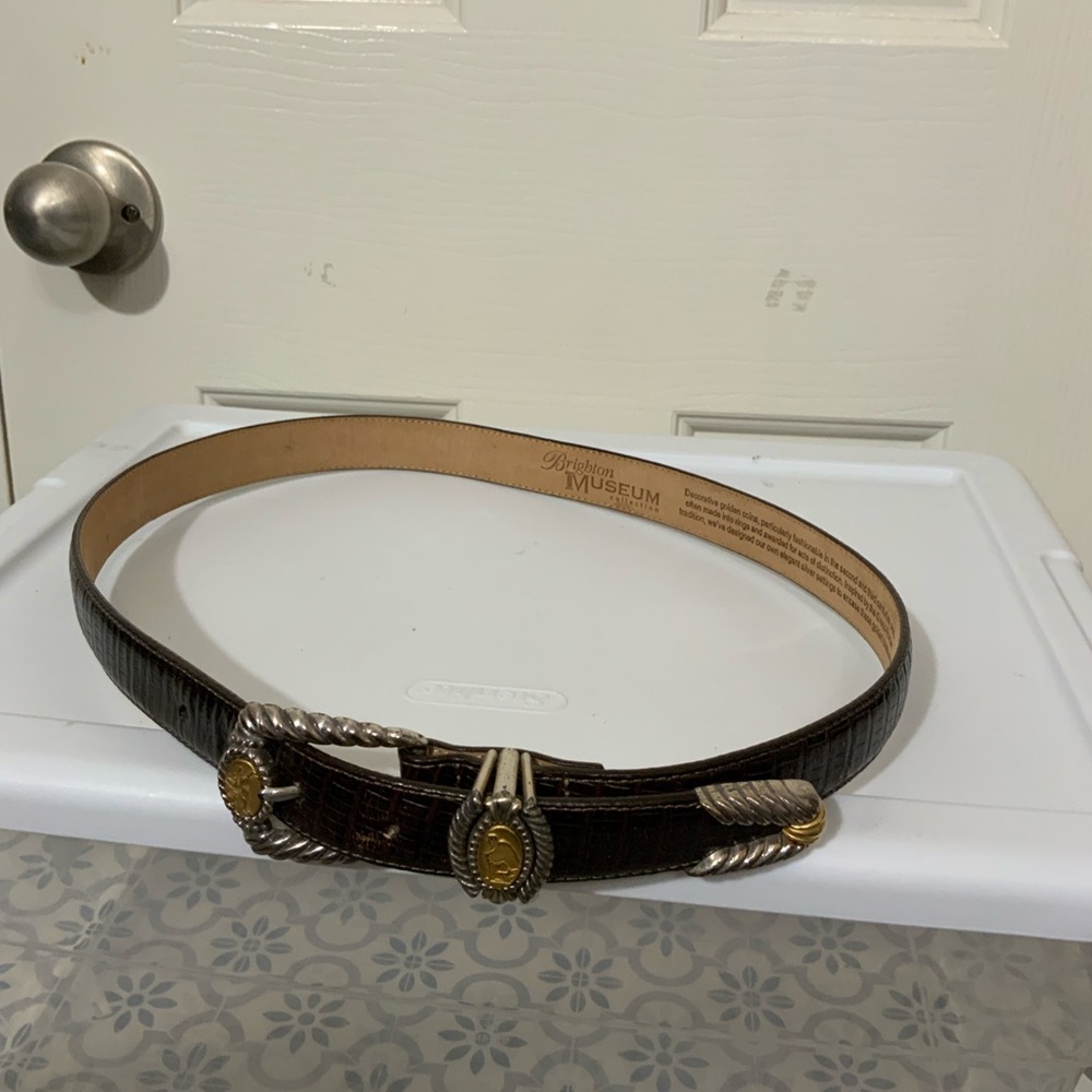Rare Brighton Museum Collection Reptile Emboss Leather Belt
